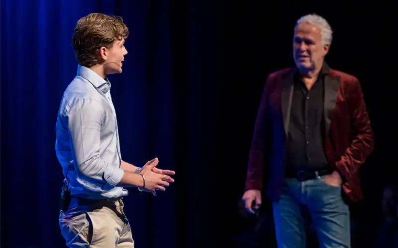 Interactie tijdens AI lezing